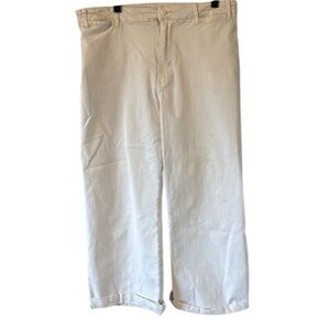 Anthropologie Pilcro Women’s Wide Leg White Stretch Cropped Pants size 32